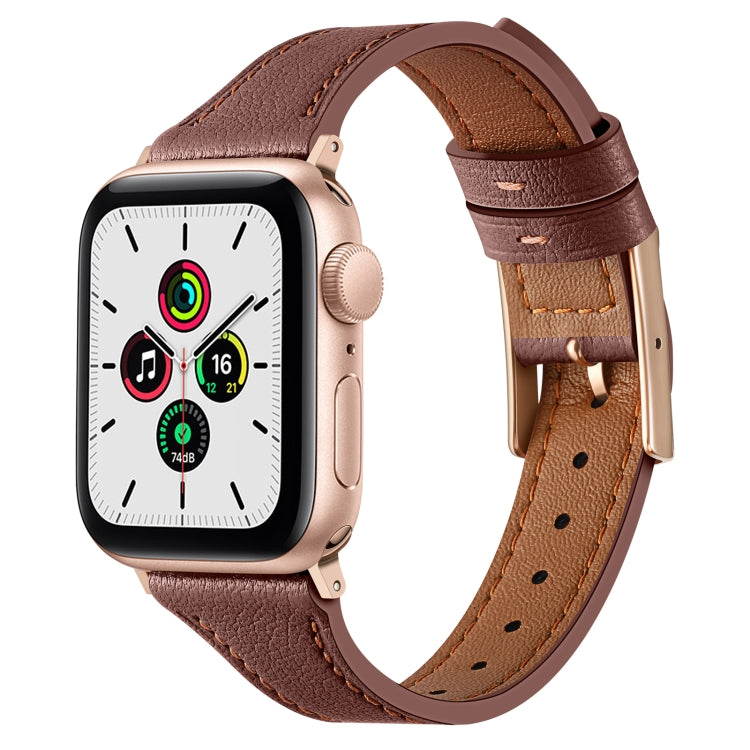 Genuine Leather Breathable Watch Band For Apple Watch, Series 8&7 45mm / SE 2&6&SE&5&4 44mm / 3&2&1 42mm, Series 8&7 41mm / SE 2&6&SE&5&4 40mm / 3&2&1 38mm