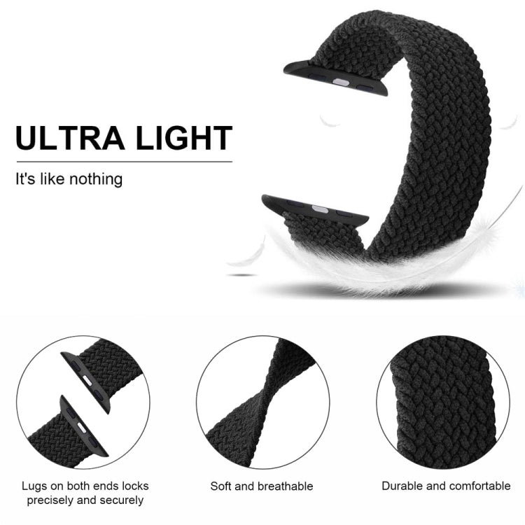 Nylon Single-turn Braided Watch Band For Apple Watch Series 8&7 41mm / SE 2&6&SE&5&4 40mm / 3&2&1 38mm, For Apple Watch Series 8&7 41mm, 135mm