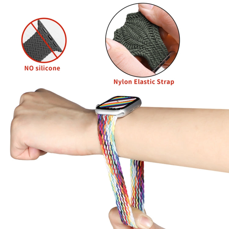 Nylon Single-turn Braided Watch Band For Apple Watch Series 8&7 41mm / SE 2&6&SE&5&4 40mm / 3&2&1 38mm, For Apple Watch Series 8&7 41mm,155mm