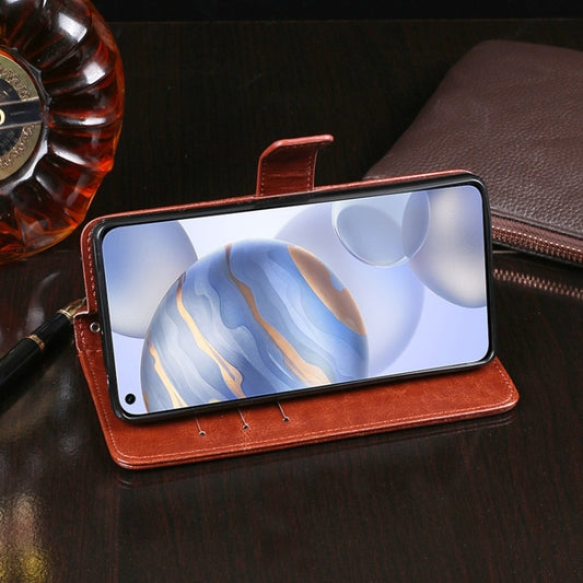 Honor 30 positioned in protective leather case with viewing stand functionality