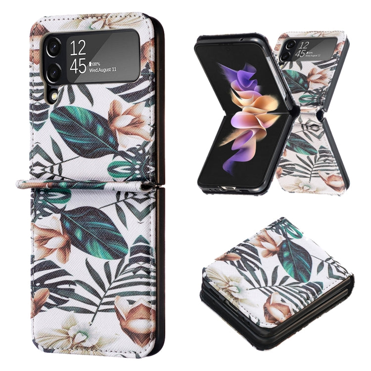 Colored Drawing Leather Phone Case, For Samsung Galaxy Z Flip5, For Samsung Galaxy Z Flip3 5G, For Samsung Galaxy Z Flip4