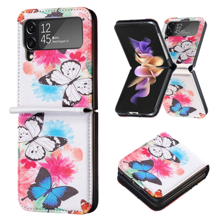 Colored Drawing Leather Phone Case, For Samsung Galaxy Z Flip5, For Samsung Galaxy Z Flip3 5G, For Samsung Galaxy Z Flip4