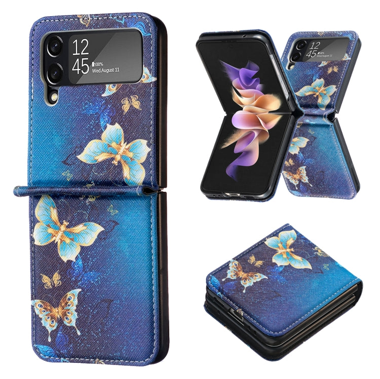 Colored Drawing Leather Phone Case, For Samsung Galaxy Z Flip5, For Samsung Galaxy Z Flip3 5G, For Samsung Galaxy Z Flip4