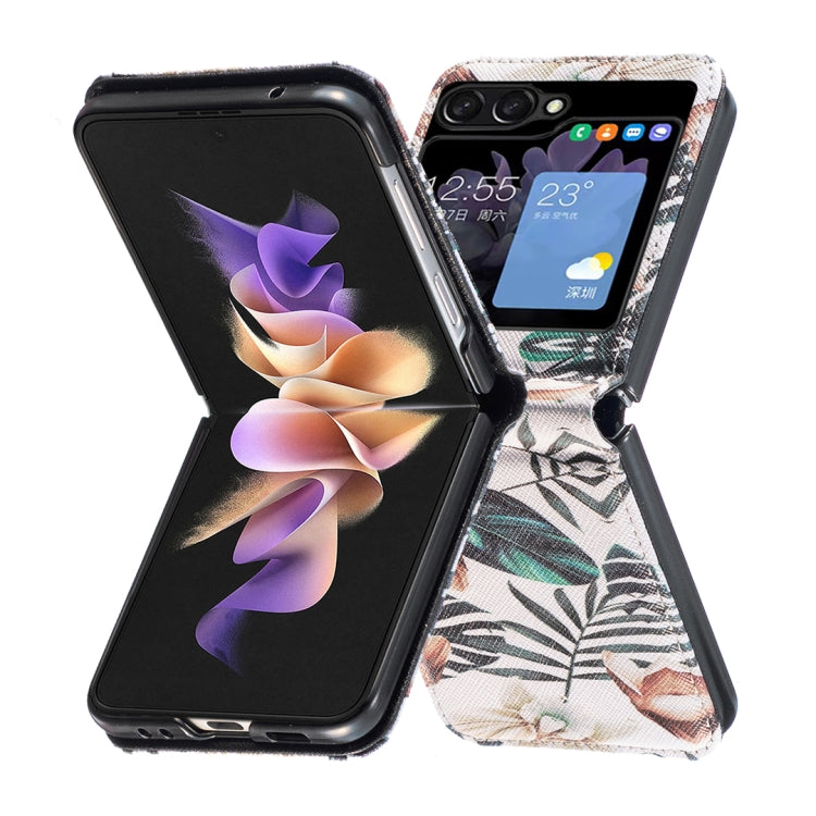 Colored Drawing Leather Phone Case, For Samsung Galaxy Z Flip5, For Samsung Galaxy Z Flip3 5G, For Samsung Galaxy Z Flip4