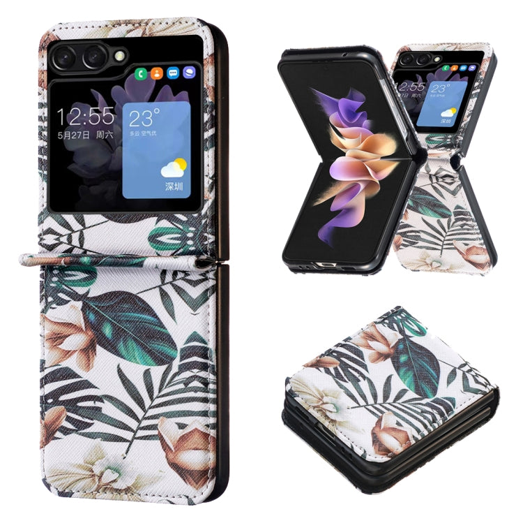 Colored Drawing Leather Phone Case, For Samsung Galaxy Z Flip5, For Samsung Galaxy Z Flip3 5G, For Samsung Galaxy Z Flip4
