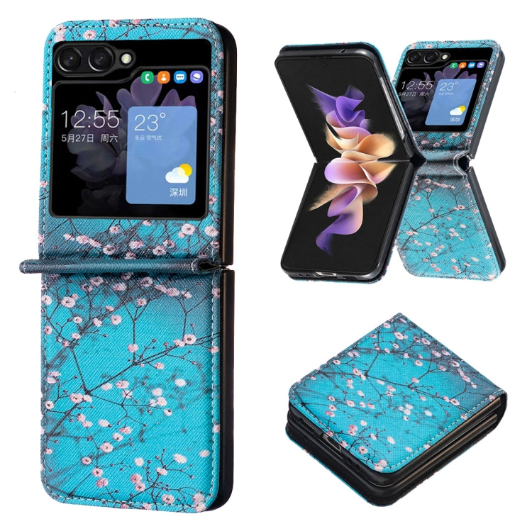 Colored Drawing Leather Phone Case, For Samsung Galaxy Z Flip5, For Samsung Galaxy Z Flip3 5G, For Samsung Galaxy Z Flip4