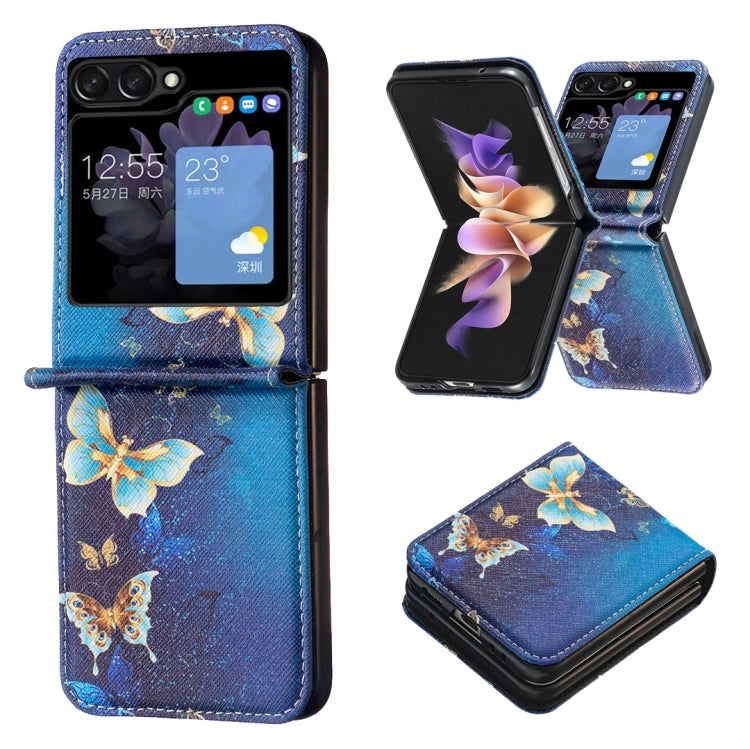 Colored Drawing Leather Phone Case, For Samsung Galaxy Z Flip5, For Samsung Galaxy Z Flip3 5G, For Samsung Galaxy Z Flip4