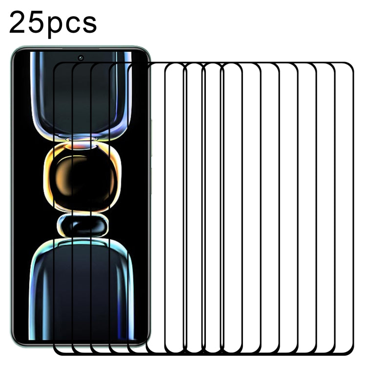 25pcs Full Glue Full Screen Tempered Glass Film