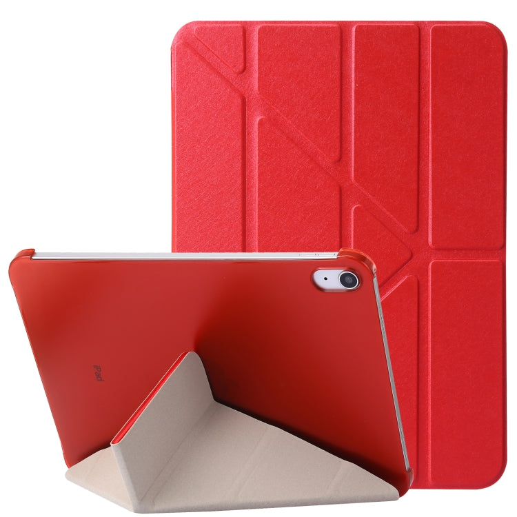 Silk Texture Horizontal Deformation Flip Tablet Leather Case with Holder, For iPad 10th Gen 10.9 2022