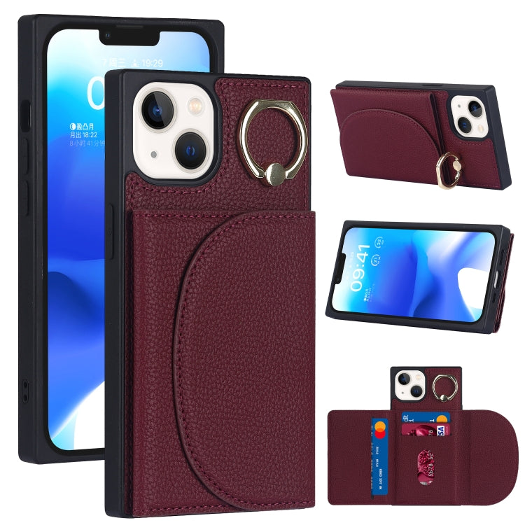 Litchi Texture Card Bag Phone Case, For iPhone 14, For iPhone 14 Plus, For iPhone 14 Pro, For iPhone 14 Pro Max