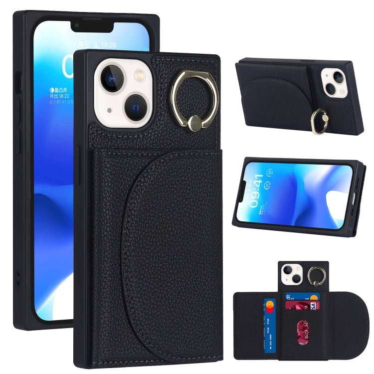 Litchi Texture Card Bag Phone Case, For iPhone 14, For iPhone 14 Plus, For iPhone 14 Pro, For iPhone 14 Pro Max