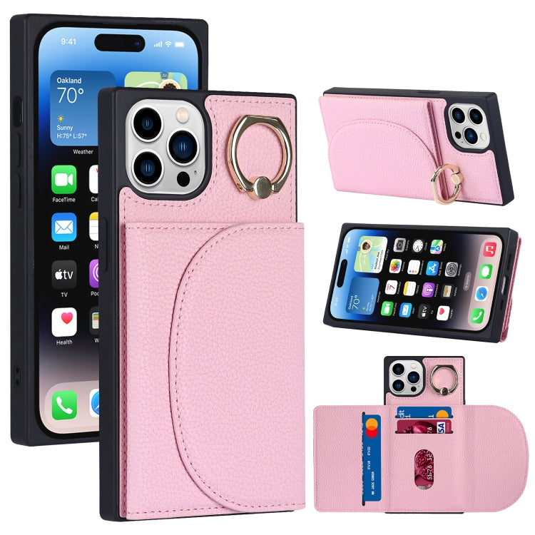 Litchi Texture Card Bag Phone Case, For iPhone 14, For iPhone 14 Plus, For iPhone 14 Pro, For iPhone 14 Pro Max