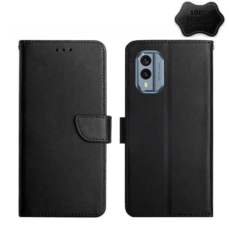 HT02 Genuine Leather Fingerprint-proof Flip Phone Case, For Honor 80, For Honor 80 Pro, For Honor 80 SE, For Motorola Moto G Play 2023, For Nokia X30, For Samsung Galaxy A34 5G, For OPPO Reno9 / Reno9 Pro, For OPPO Reno9 Pro+, For Xiaomi 13������������...