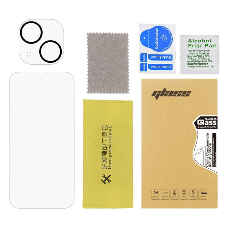 2pcs 0.26mm 9H 2.5D Tempered Glass Screen Film with 2pcs Lens Protector, For iPhone 14, For iPhone 14 Pro, For iPhone 13 Pro Max, For iPhone 12