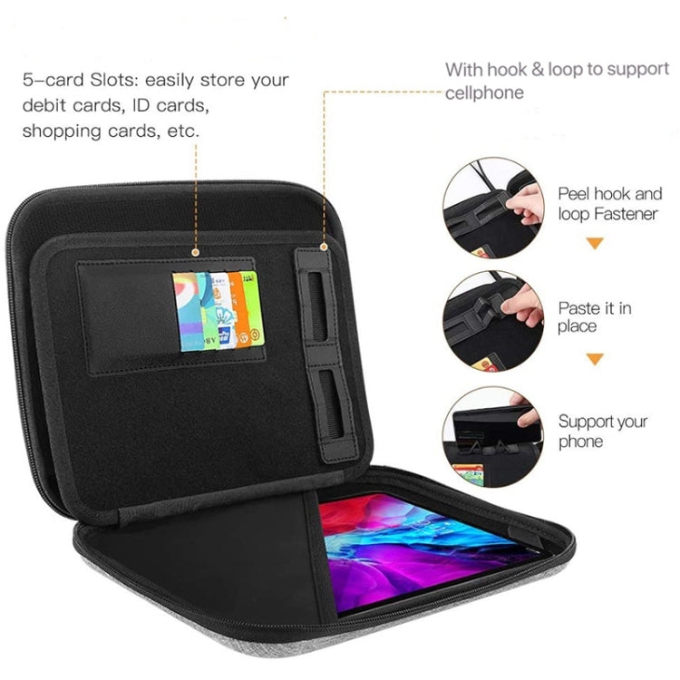 Multifunctional Double-Layer EVA Hard Case Storage Bag, For 9.7-11 inch Tablet
