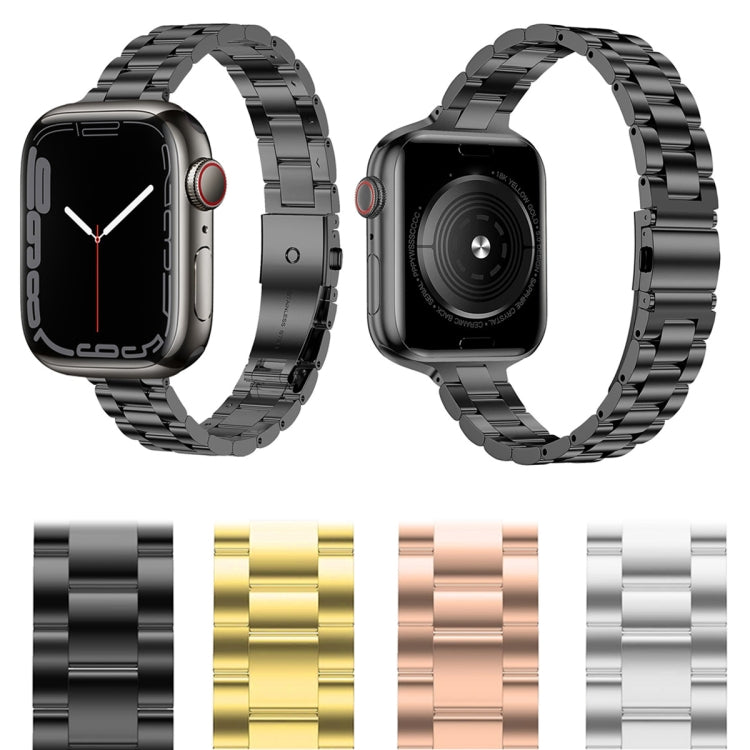 Small Waist Stainless Steel Watch Band, For Apple Watch Ultra 49mm / Series 8&7 45mm, For Apple Watch Series 8&7 41mm / SE 2&6&SE&5&4 40mm