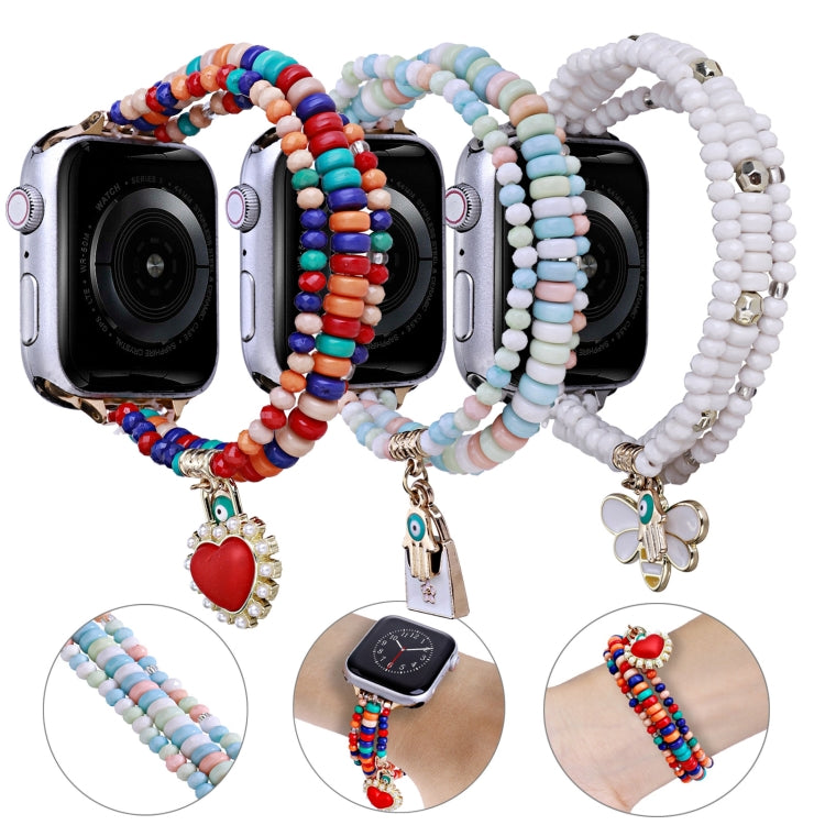 3-row Beads Watch Band, For Apple Watch Ultra 49mm / Series 8&7 45mm, For Apple Watch Series 8&7 41mm
