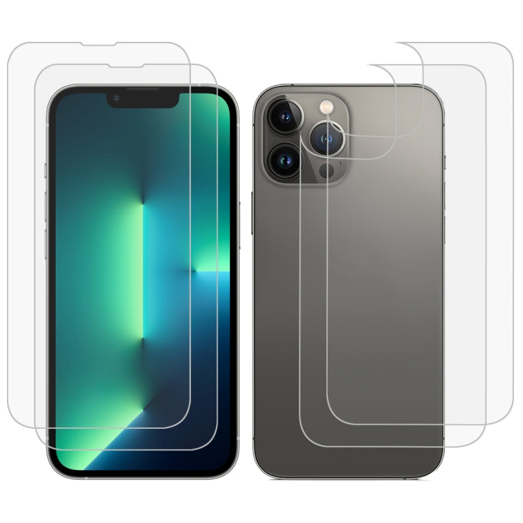 2pcs Front And 2pcs Back 9H 2.5D Tempered Glass Film Set, For iPhone 13 Pro