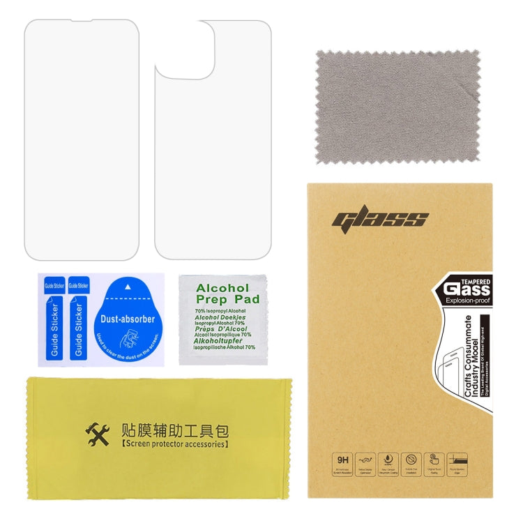 2pcs Front And 2pcs Back 9H 2.5D Tempered Glass Film Set, For iPhone 13 Pro