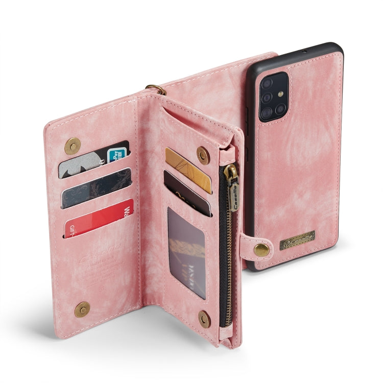 CaseMe Detachable Multifunctional Horizontal Flip Leather Case, with Card Slot & Holder & Zipper Wallet & Photo Frame, For Samsung Galaxy A51
