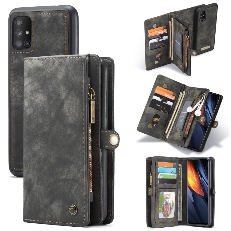 CaseMe Detachable Multifunctional Horizontal Flip Leather Case, with Card Slot & Holder & Zipper Wallet & Photo Frame, For Samsung Galaxy A51, For Galaxy A71