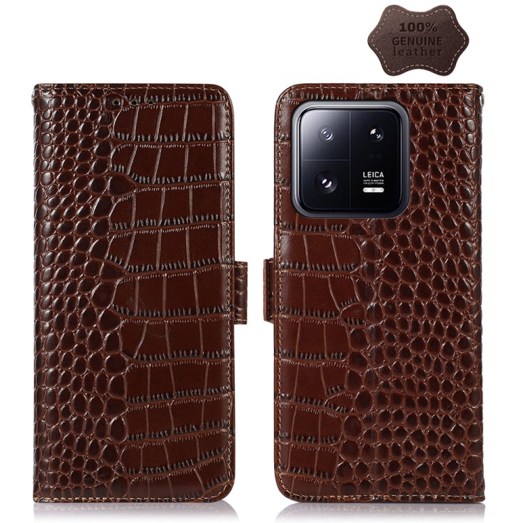 Crocodile Top Layer Cowhide Leather Phone Case, For Motorola Moto X40 Pro, For Xiaomi 13 Pro, For Xiaomi 13