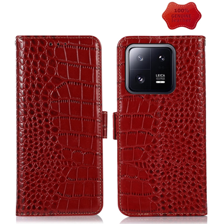 Crocodile Top Layer Cowhide Leather Phone Case, For Motorola Moto X40 Pro, For Xiaomi 13 Pro, For Xiaomi 13