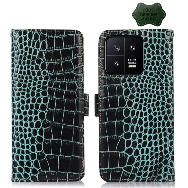 Crocodile Top Layer Cowhide Leather Phone Case, For Motorola Moto X40 Pro, For Xiaomi 13 Pro, For Xiaomi 13