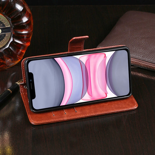 iPhone 11 Pro brown leather flip case with holder and wallet compartments