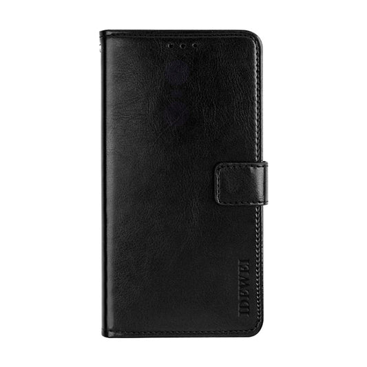 Brown leather iPhone X case featuring textured crazy horse material and built-in stand