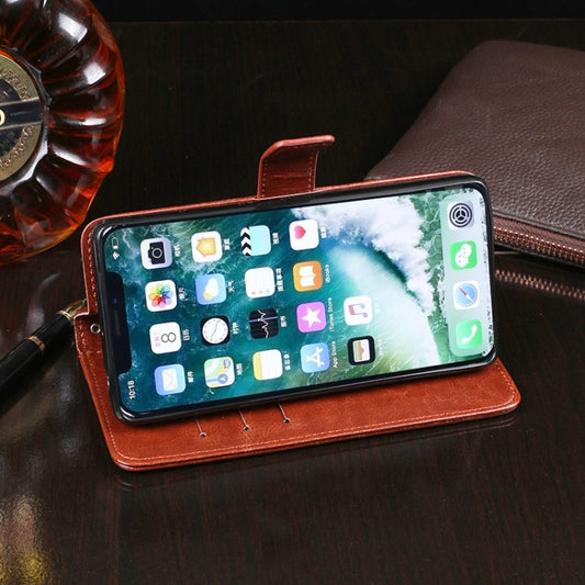 Crazy horse texture leather protective cover with magnetic closure and card storage