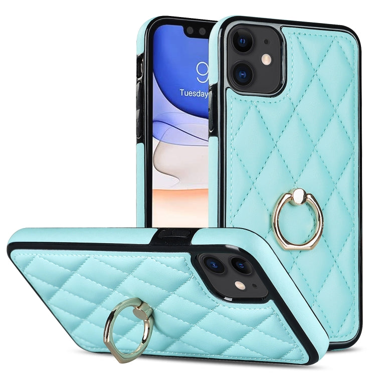 Rhombic PU Leather Phone Case with Ring Holder, Series 1