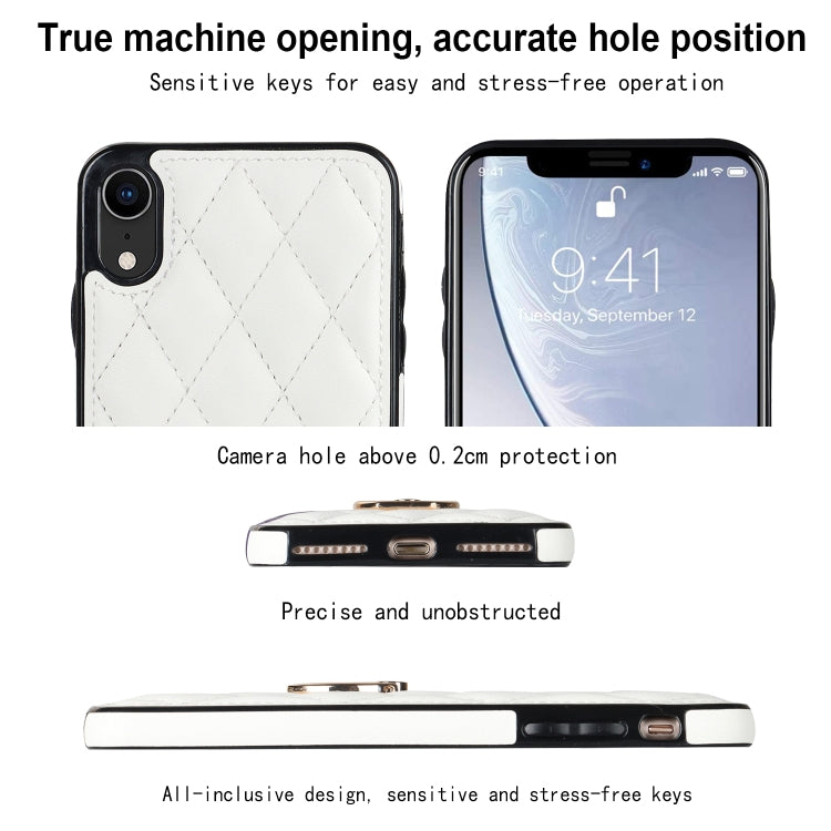 Rhombic PU Leather Phone Case with Ring Holder, Series 1