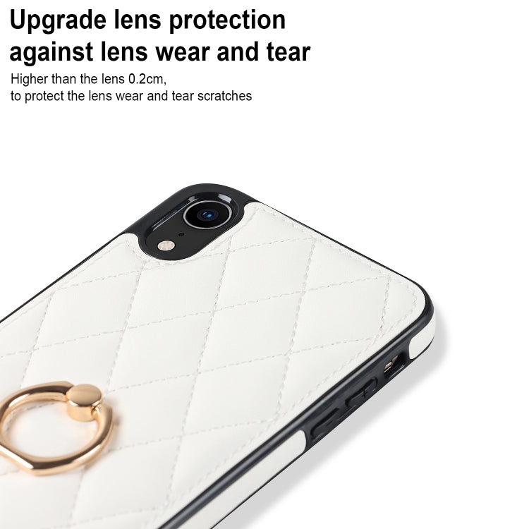 Rhombic PU Leather Phone Case with Ring Holder, Series 1