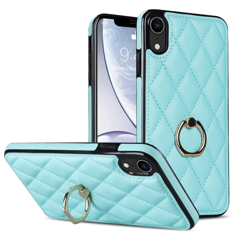 Rhombic PU Leather Phone Case with Ring Holder, Series 1