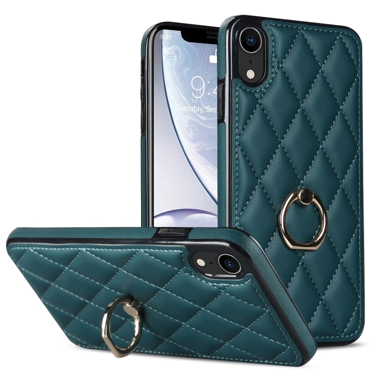 Rhombic PU Leather Phone Case with Ring Holder, Series 1