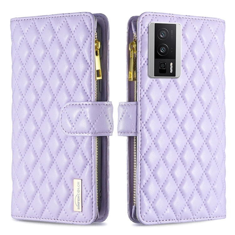 Diamond Lattice Zipper Wallet Leather Flip Phone Case, For vivo Y02 4G, For Xiaomi Redmi 12C, For Xiaomi Redmi K60 / K60 Pro, For Xiaomi Redmi Note 12 Pro+ Global