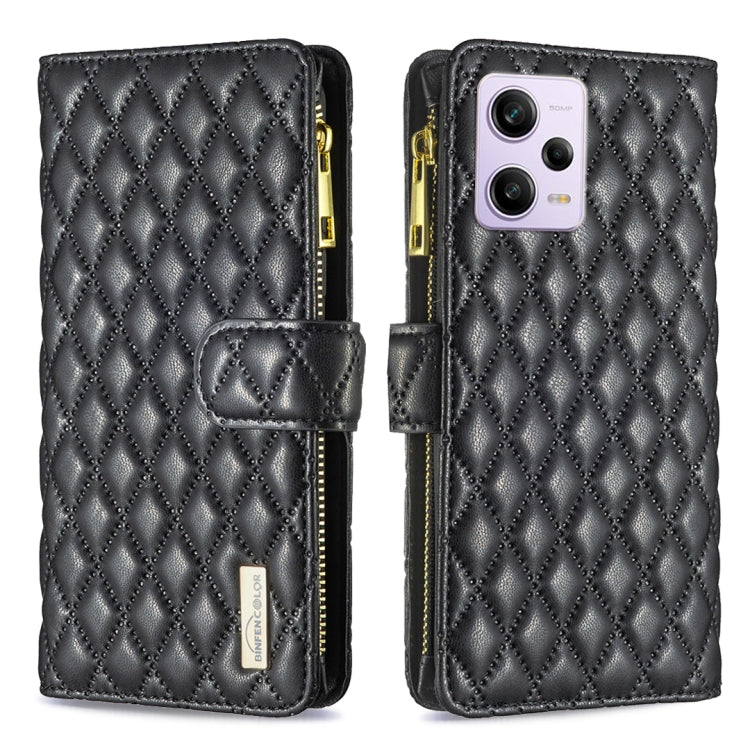 Diamond Lattice Zipper Wallet Leather Flip Phone Case, For vivo Y02 4G, For Xiaomi Redmi 12C, For Xiaomi Redmi K60 / K60 Pro, For Xiaomi Redmi Note 12 Pro+ Global