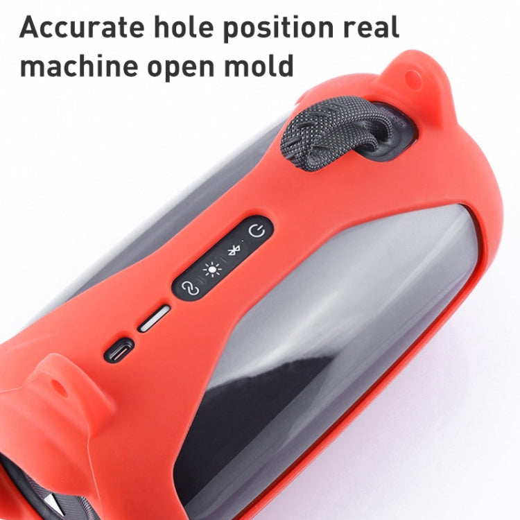 Colorful Light Effect Bluetooth Speaker Silicone Case with Shoulder Strap, For JBL Pulse 5 Black, For JBL Pulse 5 Red, For JBL Pulse 5 Blue