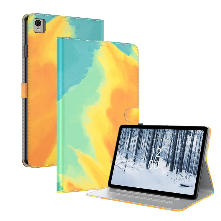 Étui à rabat en cuir à motif aquarelle pour tablette, pour Huawei MatePad Pro 11 (2022), Huawei MatePad SE, Nokia T21, iPad 10e génération 10.9 (2022)