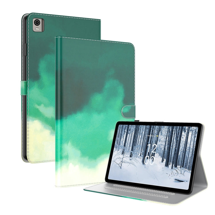 Étui à rabat en cuir à motif aquarelle pour tablette, pour Huawei MatePad Pro 11 (2022), Huawei MatePad SE, Nokia T21, iPad 10e génération 10.9 (2022)
