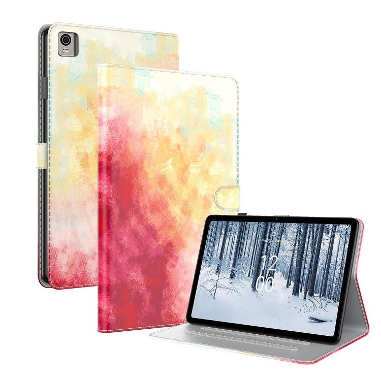 Étui à rabat en cuir à motif aquarelle pour tablette, pour Huawei MatePad Pro 11 (2022), Huawei MatePad SE, Nokia T21, iPad 10e génération 10.9 (2022)
