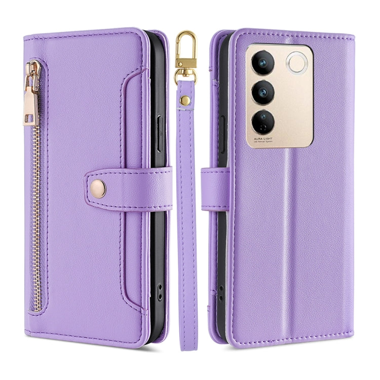 Sheep Texture Cross-body Zipper Wallet Leather Phone Case, Series 2