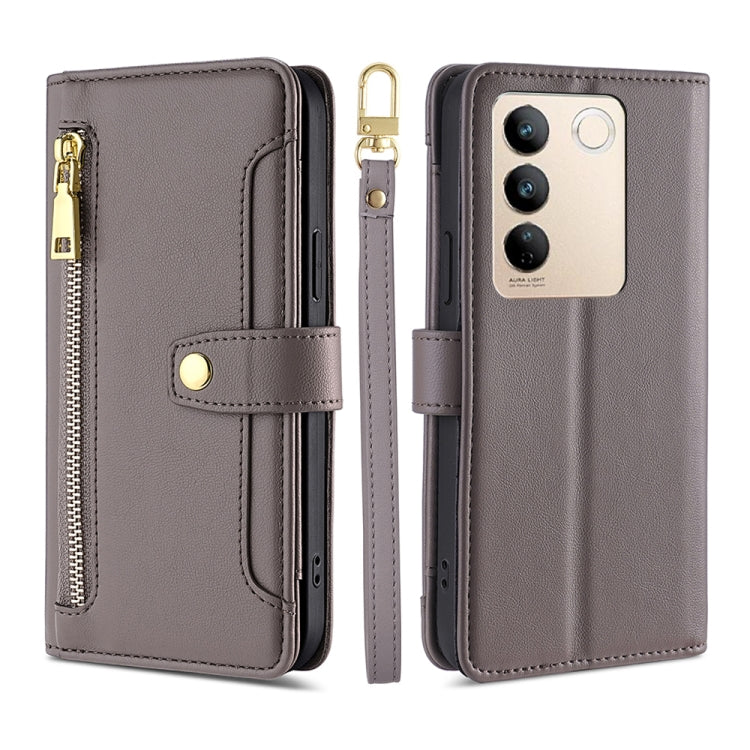 Sheep Texture Cross-body Zipper Wallet Leather Phone Case, Series 2