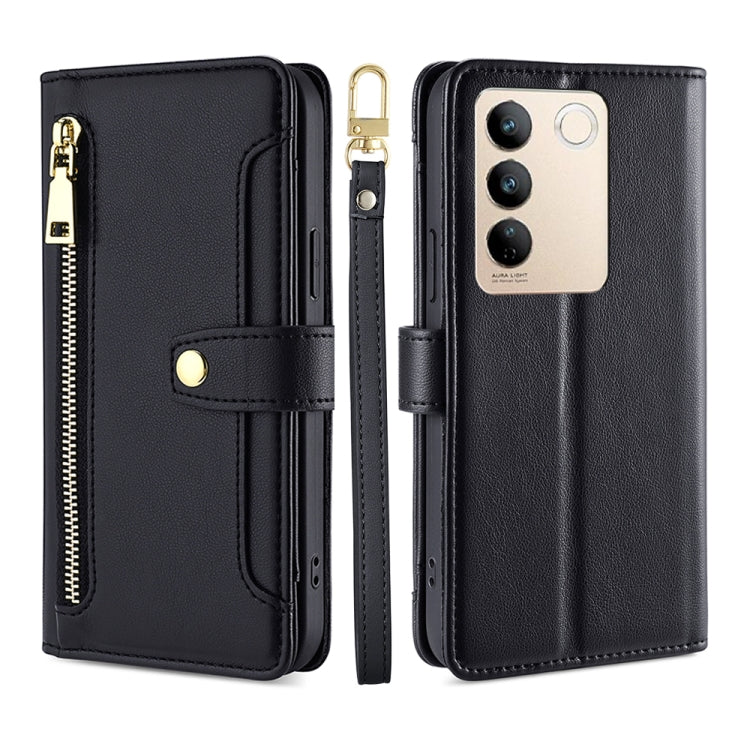 Sheep Texture Cross-body Zipper Wallet Leather Phone Case, Series 2