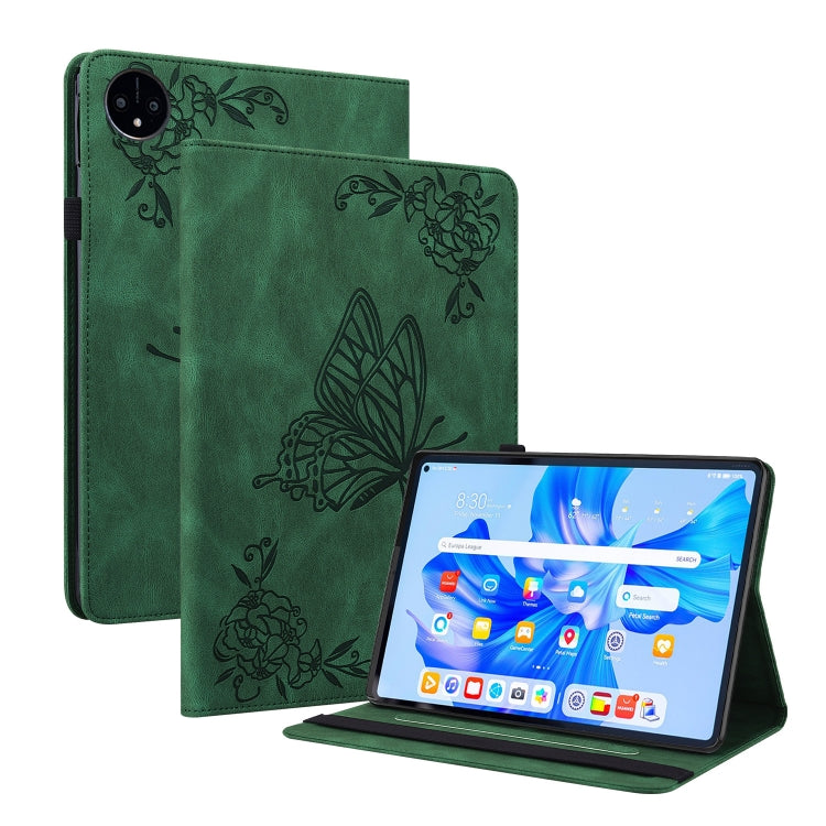 Étui en cuir gaufré motif papillon et fleur pour tablette, pour Huawei MatePad Pro 11 (2022), Huawei MatePad SE, Nokia T21, iPad 10e génération 10.9 (2022)