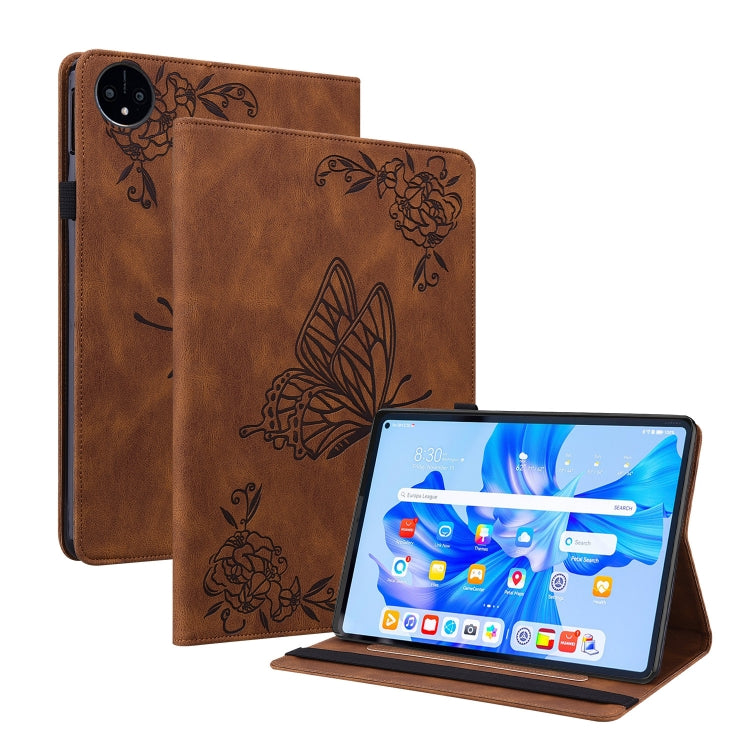 Étui en cuir gaufré motif papillon et fleur pour tablette, pour Huawei MatePad Pro 11 (2022), Huawei MatePad SE, Nokia T21, iPad 10e génération 10.9 (2022)