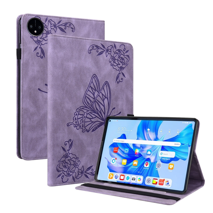Étui en cuir gaufré motif papillon et fleur pour tablette, pour Huawei MatePad Pro 11 (2022), Huawei MatePad SE, Nokia T21, iPad 10e génération 10.9 (2022)