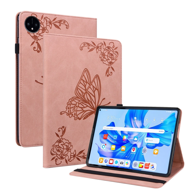 Étui en cuir gaufré motif papillon et fleur pour tablette, pour Huawei MatePad Pro 11 (2022), Huawei MatePad SE, Nokia T21, iPad 10e génération 10.9 (2022)