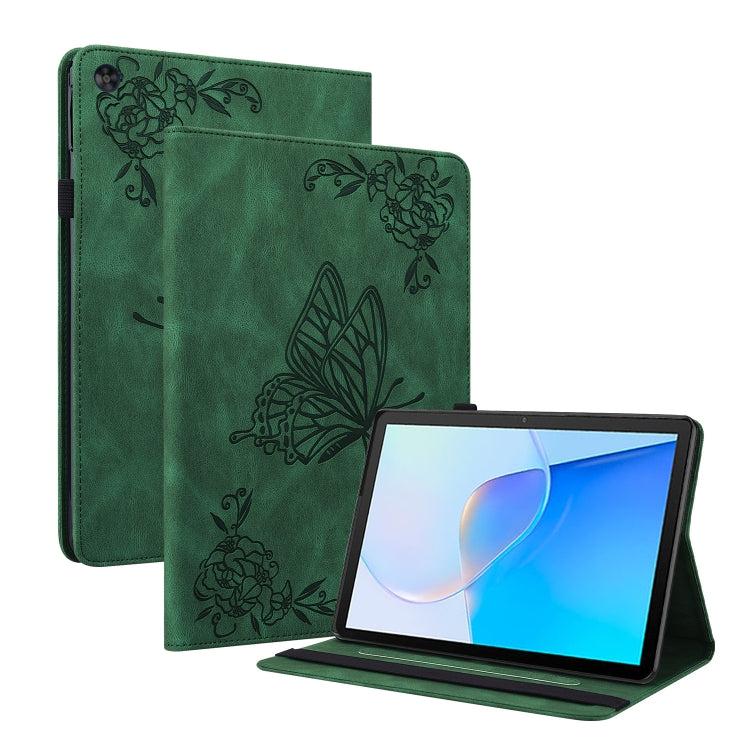 Étui en cuir gaufré motif papillon et fleur pour tablette, pour Huawei MatePad Pro 11 (2022), Huawei MatePad SE, Nokia T21, iPad 10e génération 10.9 (2022)
